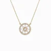 Flower Cubic Zirconia Pendant on Fine Chain Gold