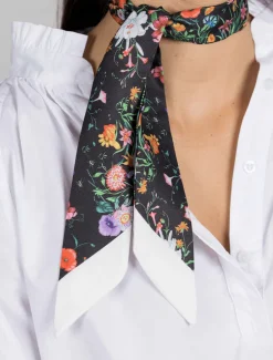 Flower Show Neck Scarf Black