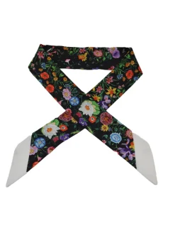 Flower Show Neck Scarf Black