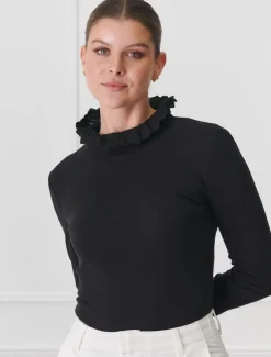 Freya Frill Top Black