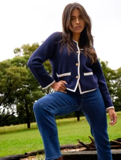 Gabrielle Knit Jacket Navy