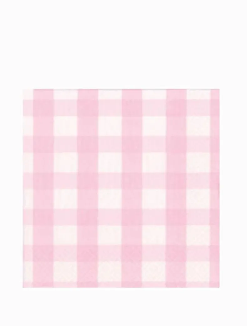 Gingham Pink Lunch Napkins 20pk