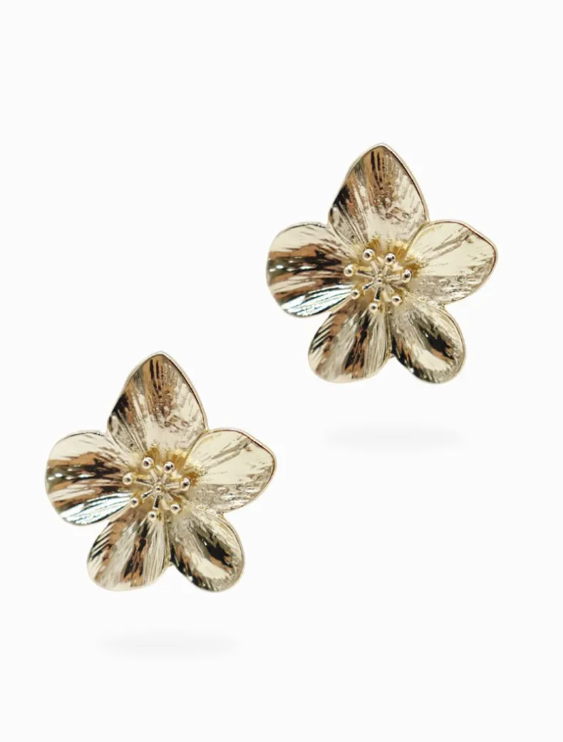 Gold Flower Studs