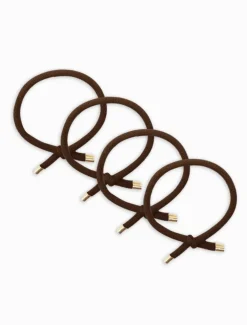 Gold Tip Hair Ties Pack of 4 Brown