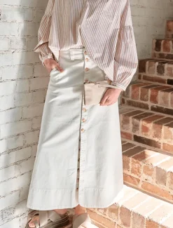 Goldie Denim Skirt White