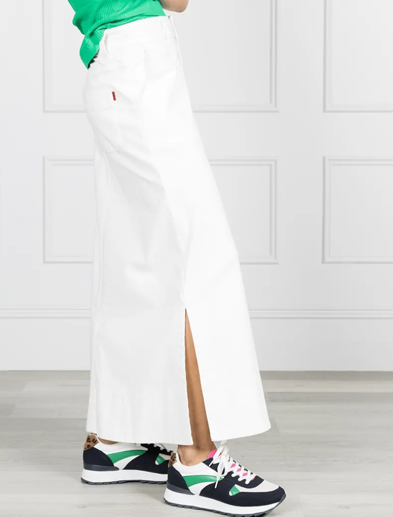 Goldie Denim Skirt White
