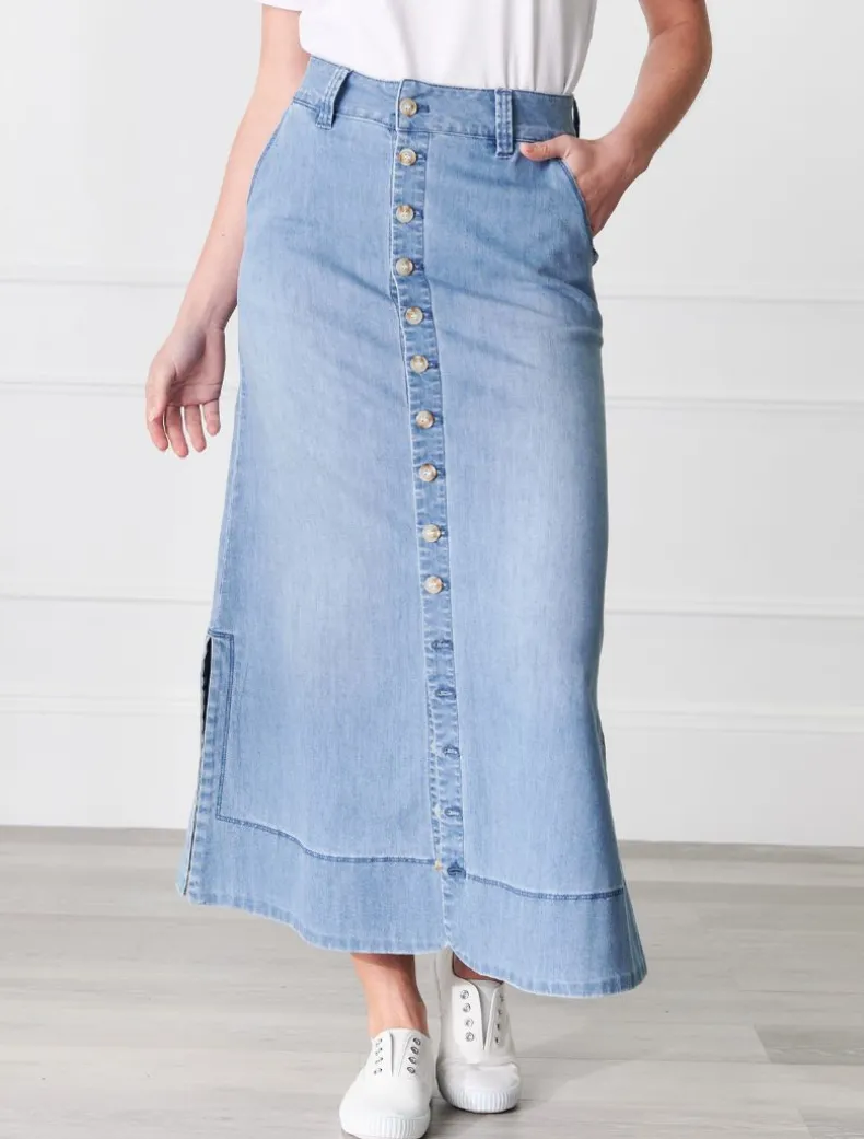 Goldie Summer Wash Denim Skirt