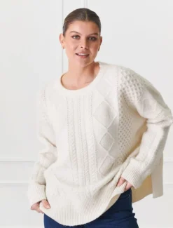 Guernsey Knit Jumper Ivory