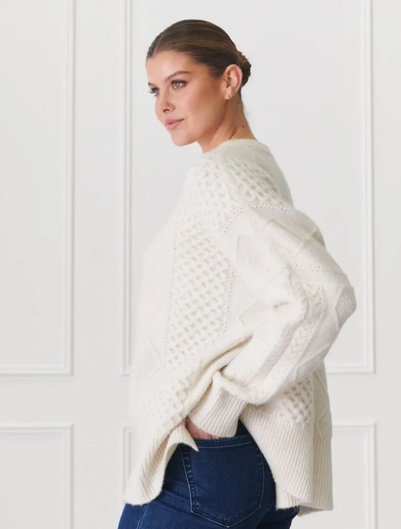 Guernsey Knit Jumper Ivory