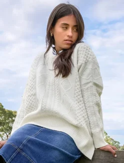 Guernsey Knit Jumper Ivory