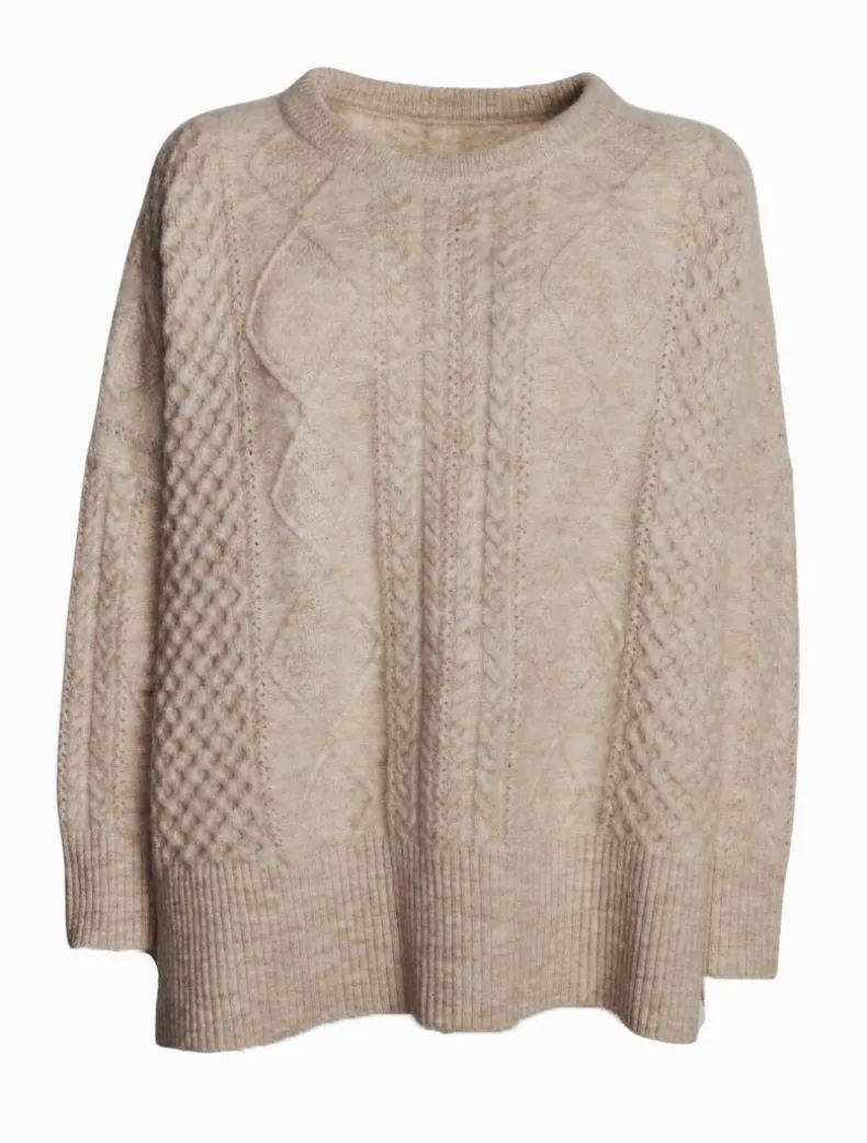 Guernsey Knit Jumper Oatmeal