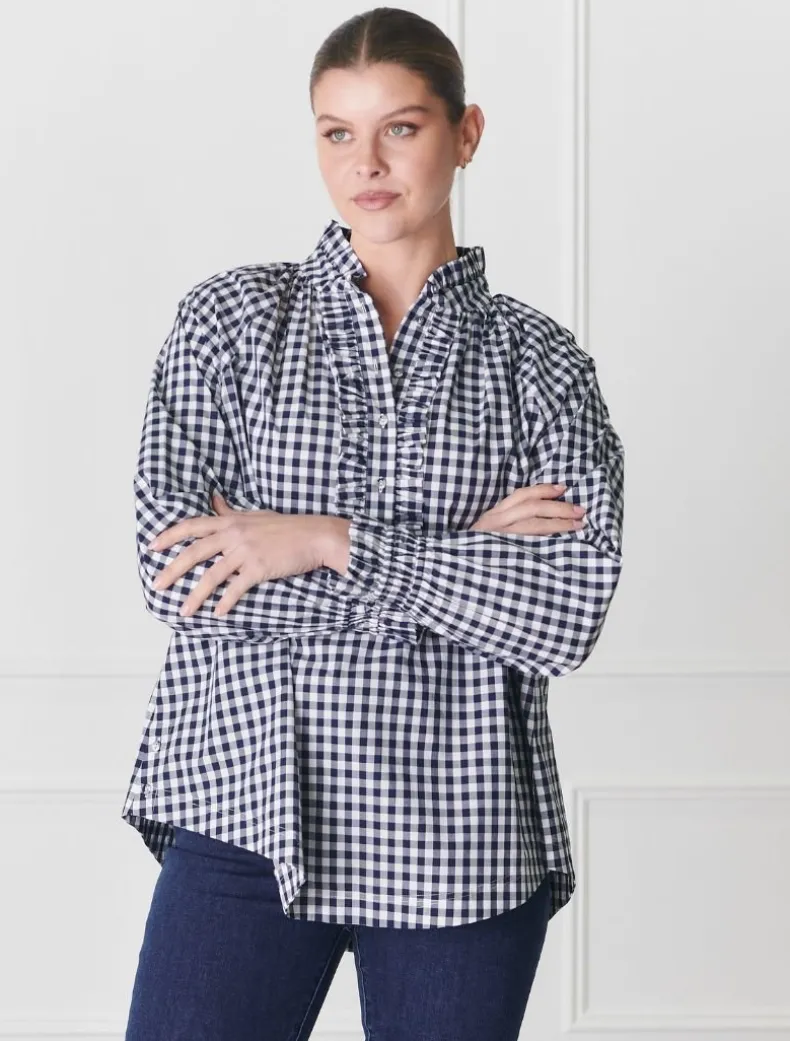 Hartford Pop Over Shirt Navy