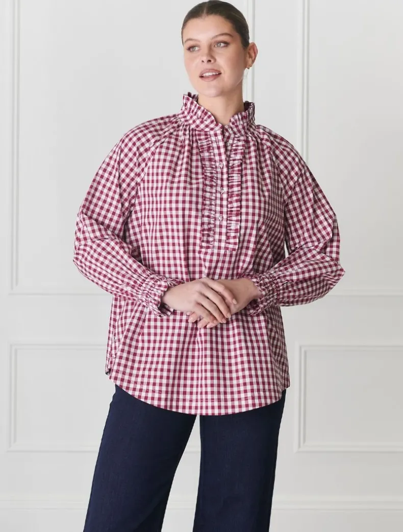 Hartford Pop Over Shirt Red