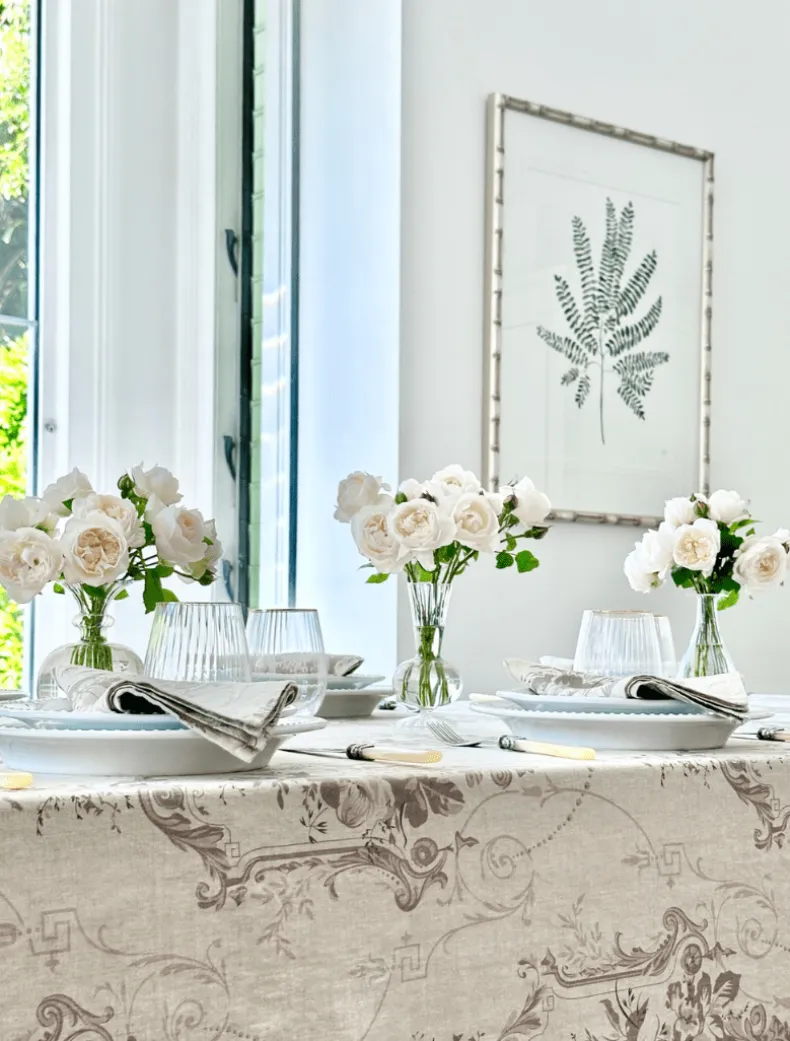 Honfleur French Linen Table Cloth (150cm x 320cm)