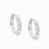 Hoop Earrings Cubic Zirconia Rhodium