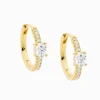 Hoop Earrings Oval Cubic Zirconia Gold
