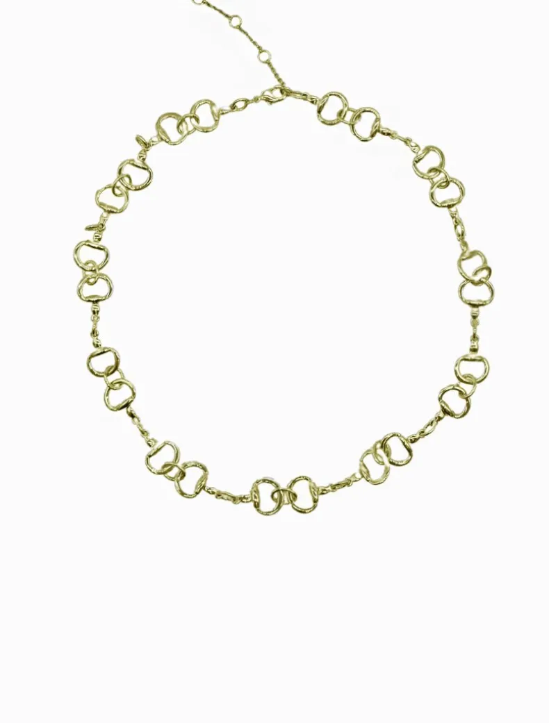 Horsebit Necklace Short Gold