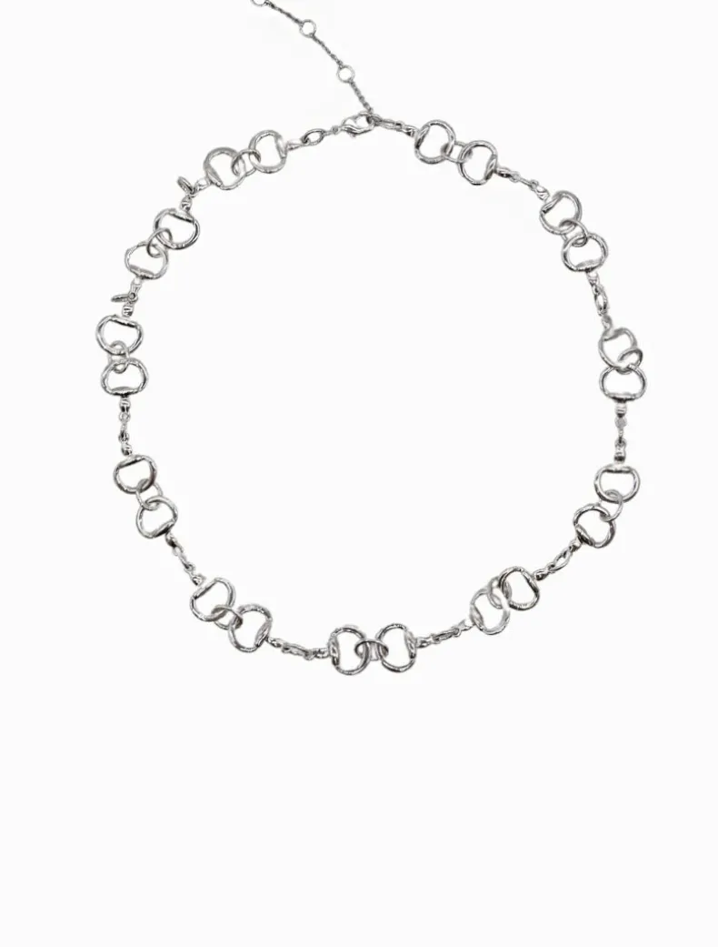 Horsebit Necklace Short Silver