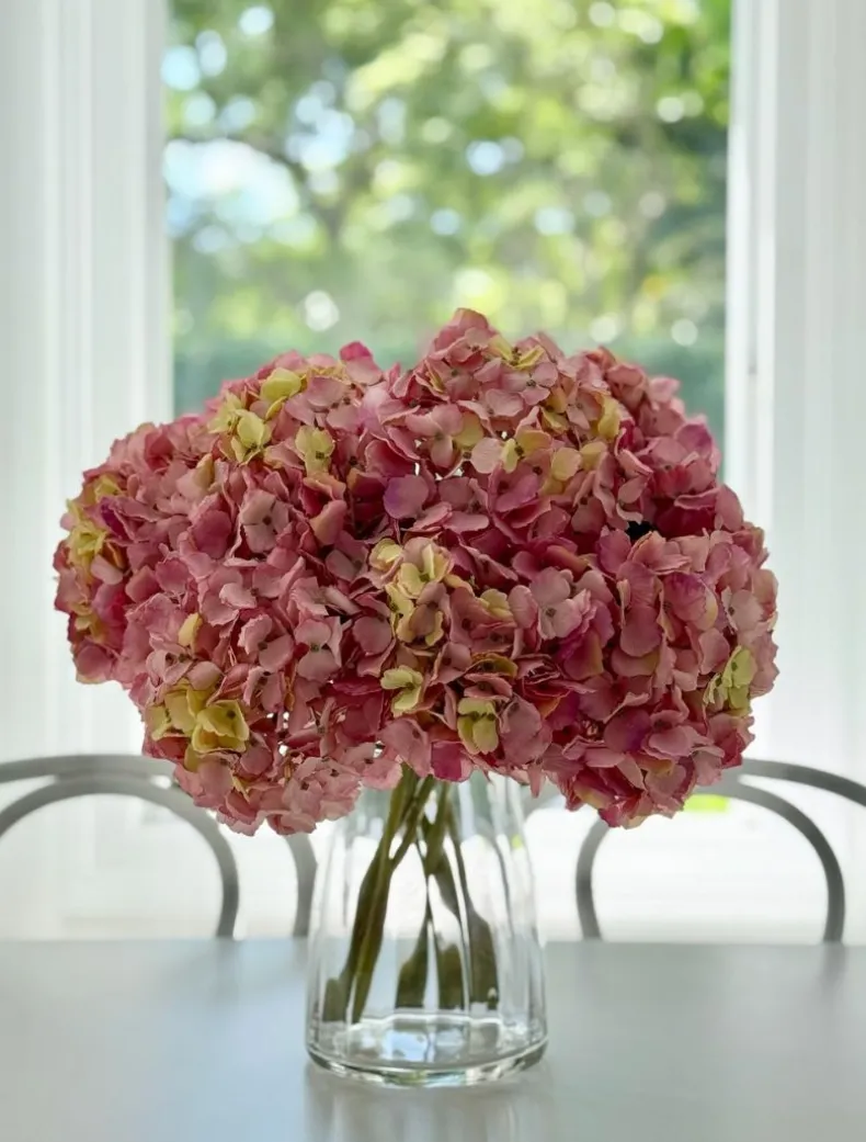 Hydrangea Stem 52cm Dark Pink
