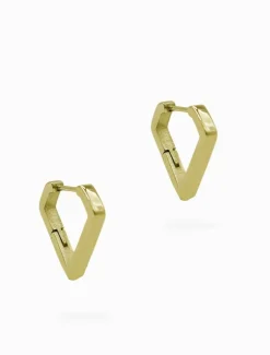 Inverted Peak Lever Hoops Gold
