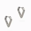 Inverted Peak Lever Hoops Silver