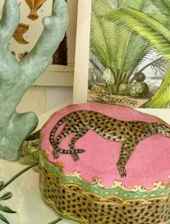 Isla Trinket Box Leopardo Green