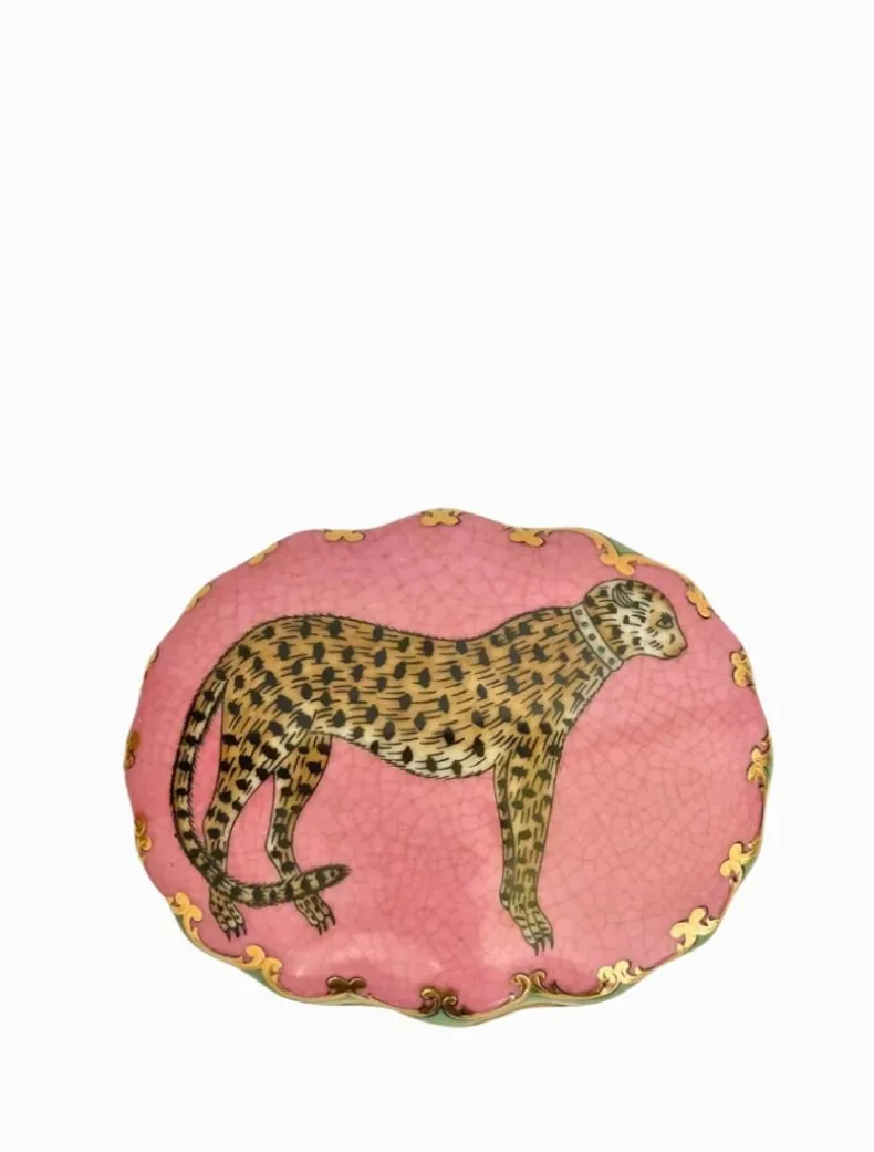 Isla Trinket Box Leopardo Green