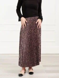 Jane Pleat Skirt Leopard