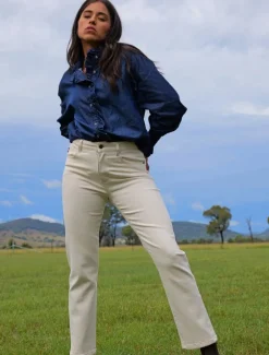 Jenna Straight Leg Jean Bone