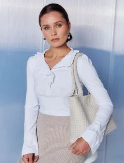 Jolie Long Sleeve Top White