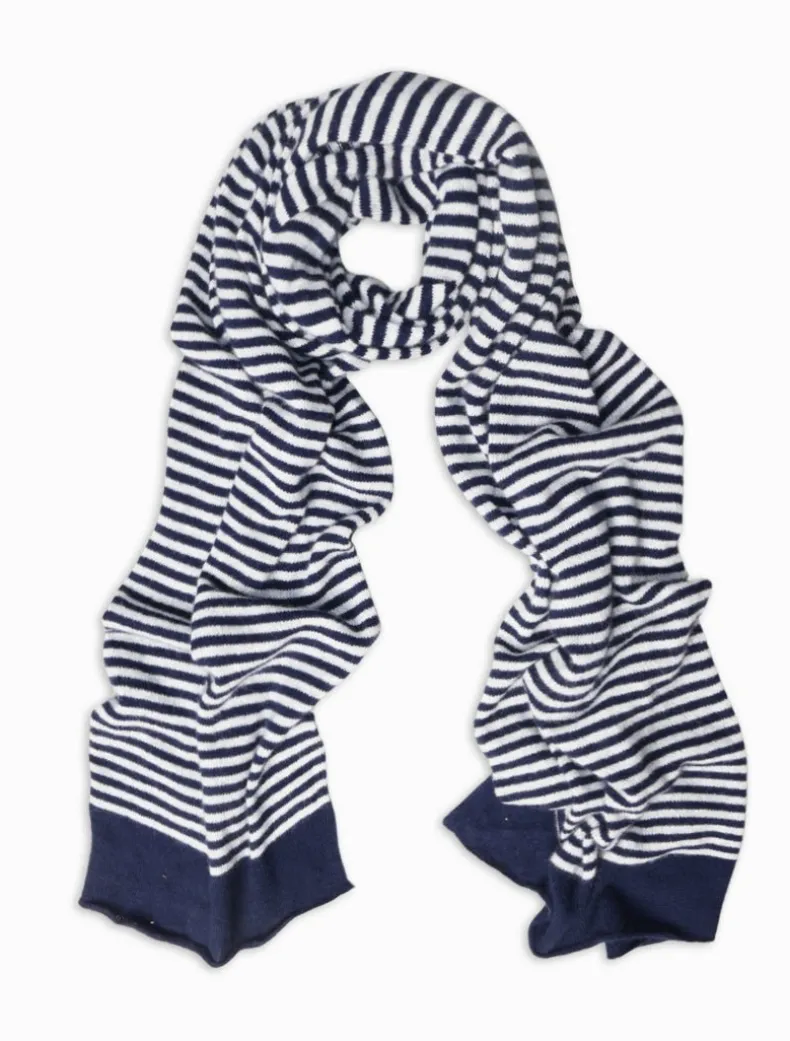 Joseph Cashmere Scarf Navy grey