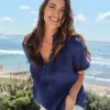 Kell Bell Linen Shirt Navy