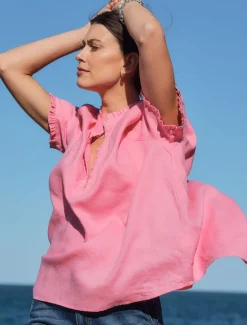 Kell Bell Linen Shirt Pink