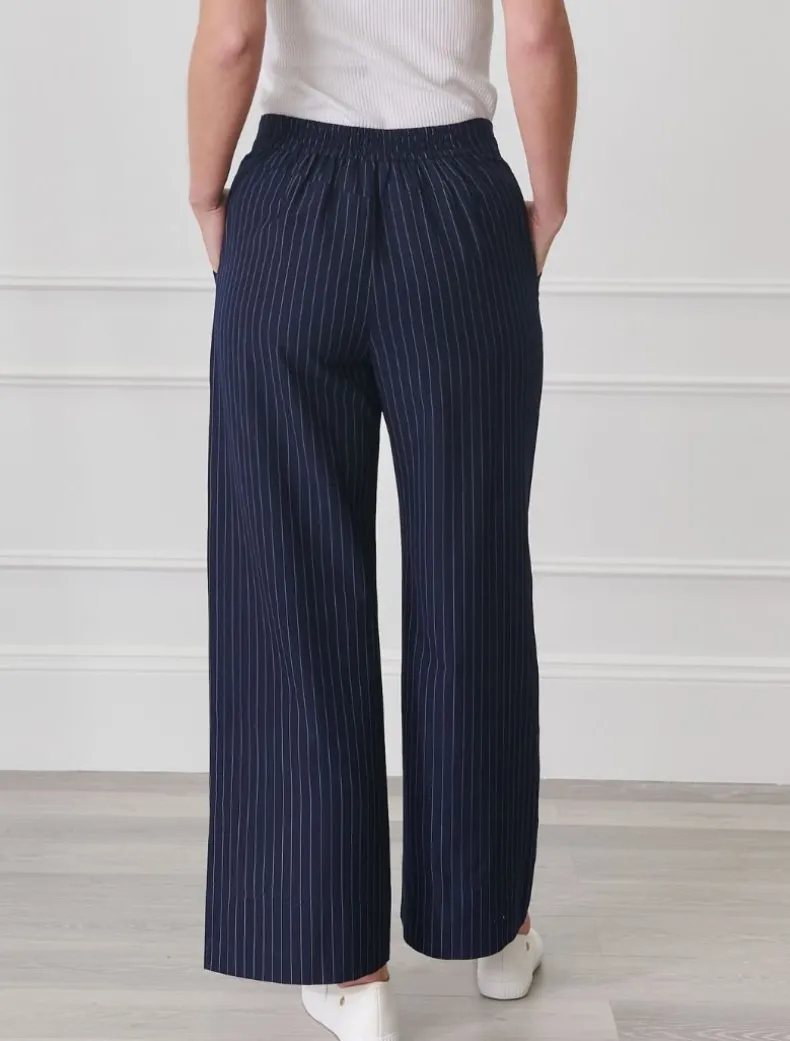Kirsty Chalk Striped Pant Navy