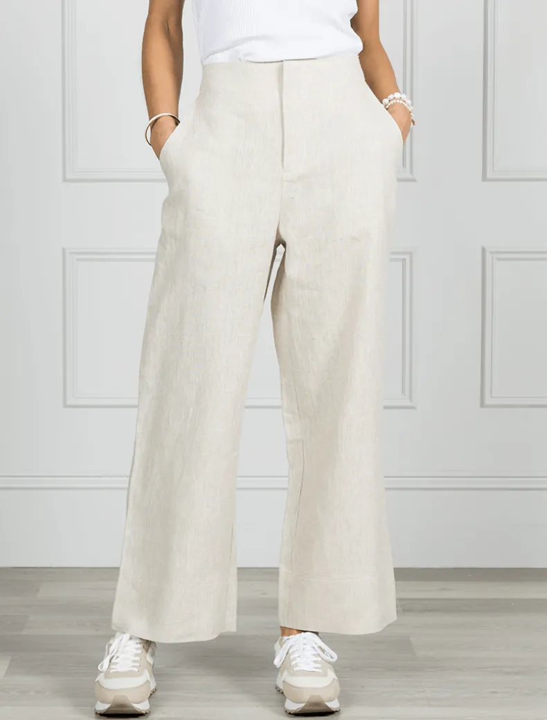 Kirsty Linen Pant Oatmeal - FINAL SALE