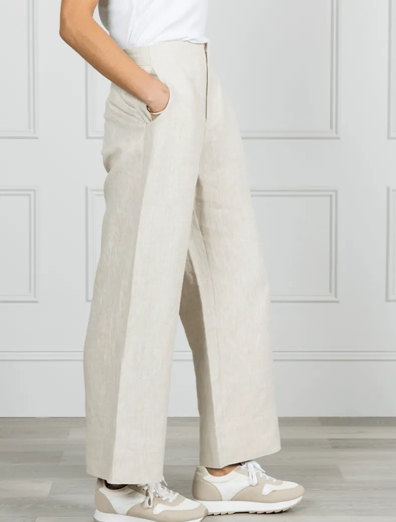 Kirsty Linen Pant Oatmeal - FINAL SALE