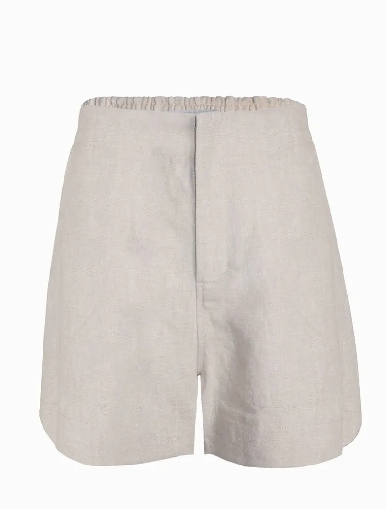 Kirsty Linen Tailored Short Oatmeal - FINAL SALE
