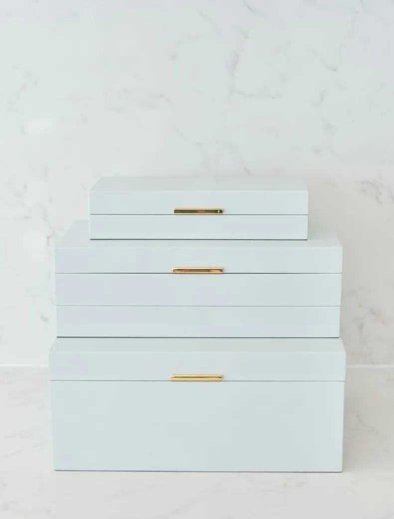 Lacquered Jewellery Box Blue Large