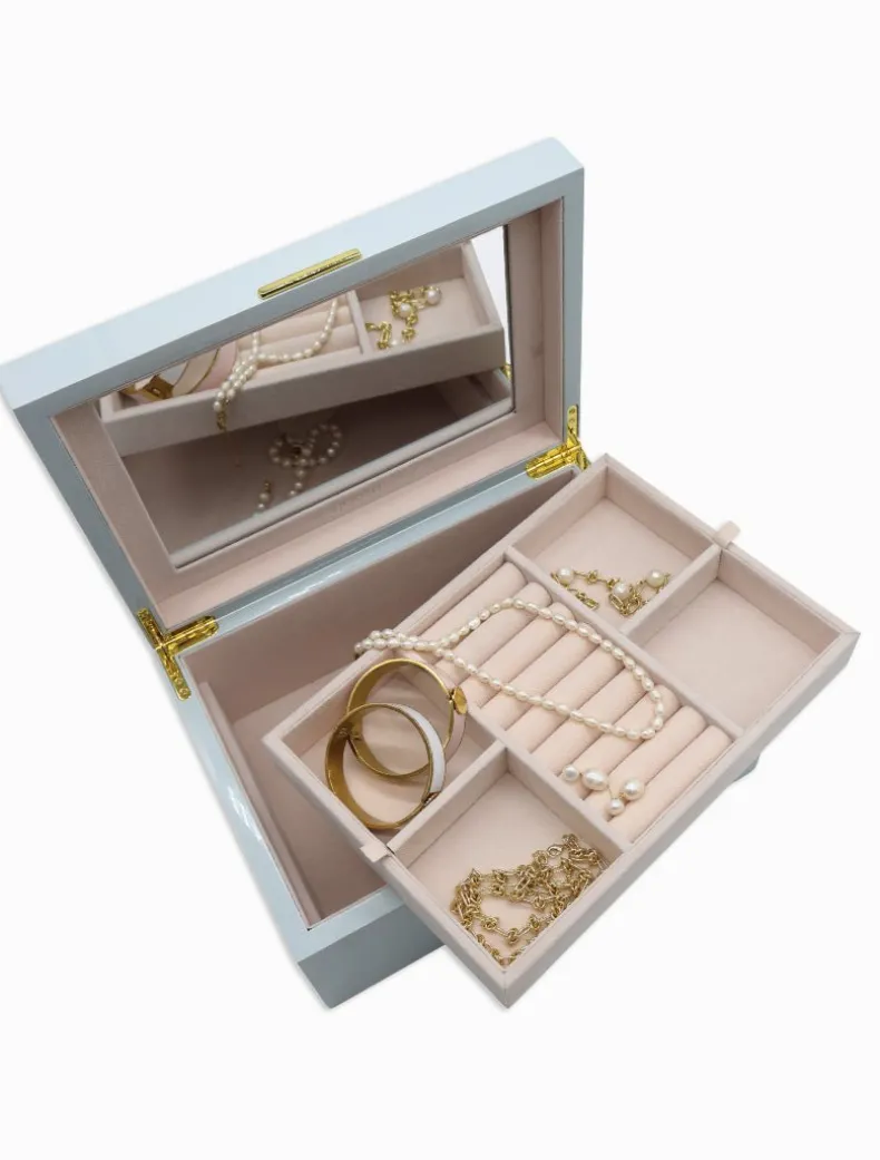 Lacquered Jewellery Box Blue Large