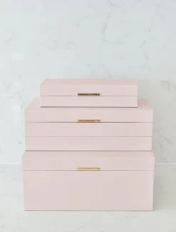 Lacquered Jewellery Box Pink Large