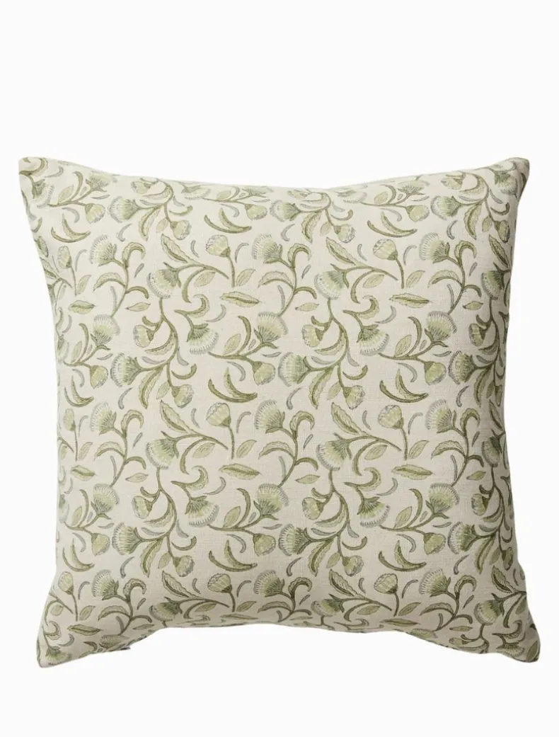 Lalita Green Block Print Cushion 50cm x 50cm