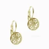 Laser Flower French Hooks Gold