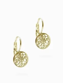Laser Flower French Hooks Gold