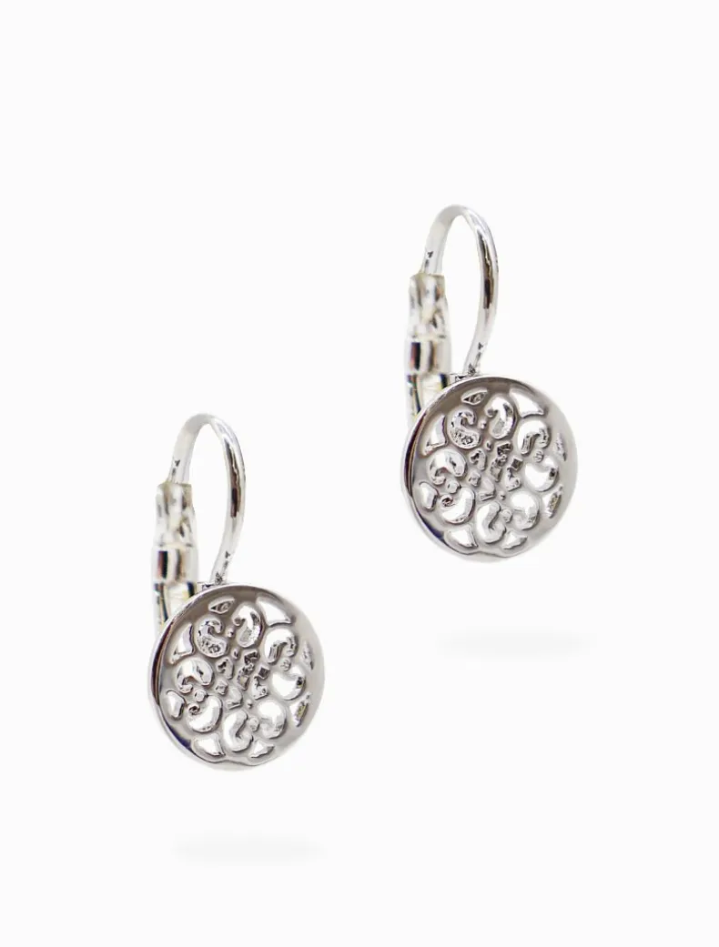 Laser Flower French Hooks Silver