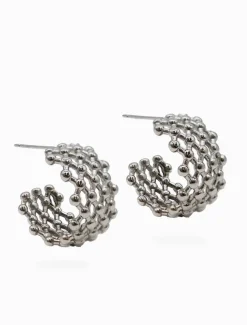 Lattice Hoops Silver