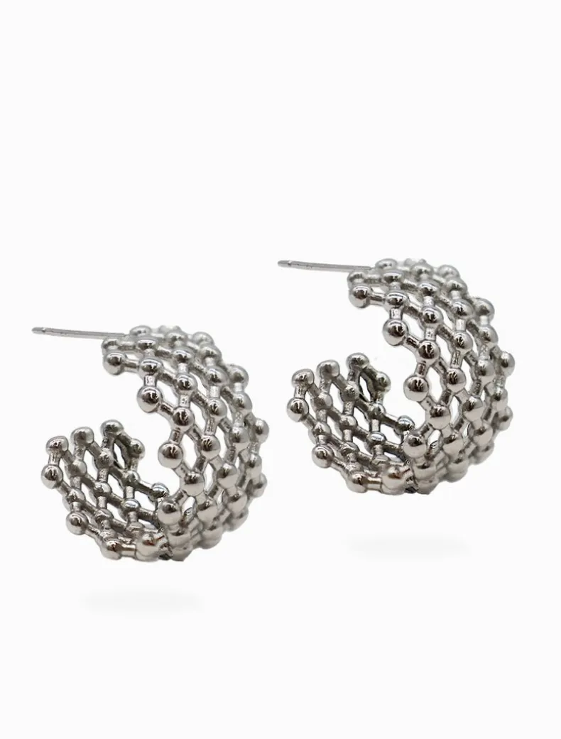 Lattice Hoops Silver