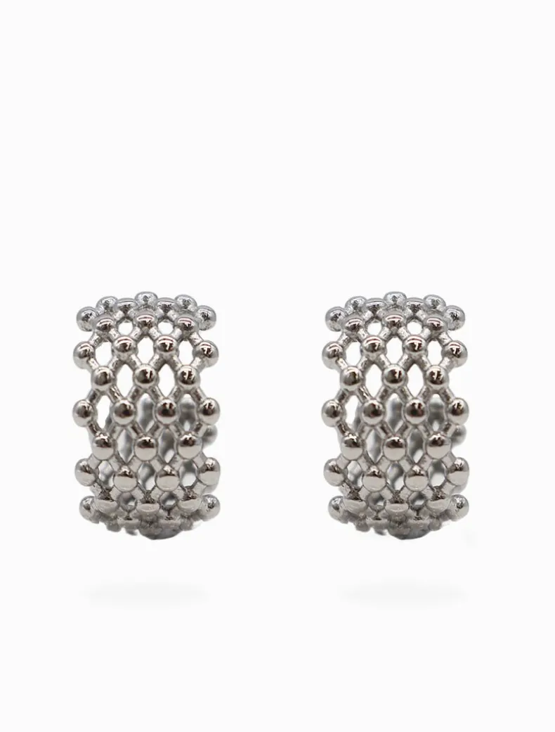Lattice Hoops Silver