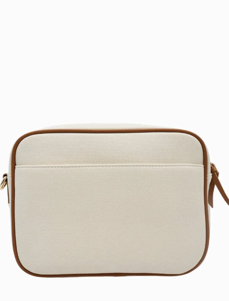 Leah Canvas Cross Body Bag White