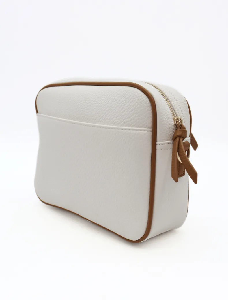 Leah Cross Body Bag Dual Tone White Tan