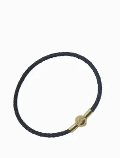 Leather Insignia Bracelet Black